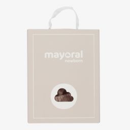 Mayoral Newborn-Brown Knit Hat & Mittens Set  | Childrensalon Outlet