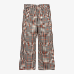 Mayoral-Brown & Orange Check Trousers | Childrensalon Outlet