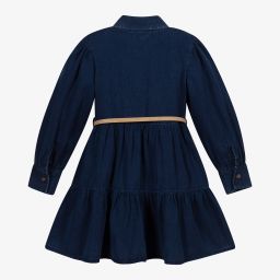 Mayoral-Темно-синее джинсовое платье-рубашка | Childrensalon Outlet