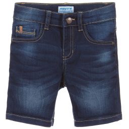 Mayoral-Dark Blue Wash Denim Shorts | Childrensalon Outlet
