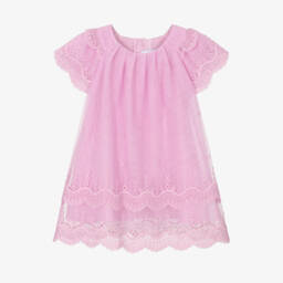 Mayoral-Нежное розовое платье из тюля с вышивкой для девочек | Childrensalon Outlet
