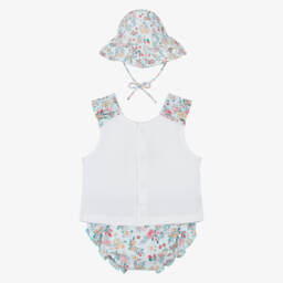 Mayoral Newborn-ثلاثية ملابس بحر زهرية للبنات بلون أكوا | Childrensalon Outlet