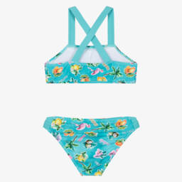 Mayoral-Girls Aqua Tropical Patterned Bikini | Childrensalon Outlet