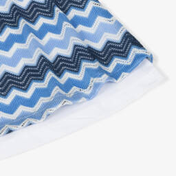 Mayoral-Платье для девочек из лазурного трикотажа с зигзагом | Childrensalon Outlet