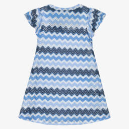 Mayoral-Платье для девочек из лазурного трикотажа с зигзагом | Childrensalon Outlet