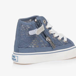 Mayoral-Girls Azure Lace High-Top Sneakers | Childrensalon Outlet