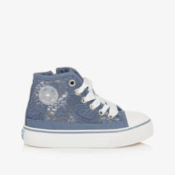 Mayoral-Girls Azure Lace High-Top Sneakers | Childrensalon Outlet