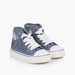 Mayoral-Girls Azure Lace High-Top Sneakers | Childrensalon Outlet