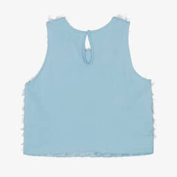 Mayoral-بلوزة تول زرقاء للبنات مع شراشيب | Childrensalon Outlet