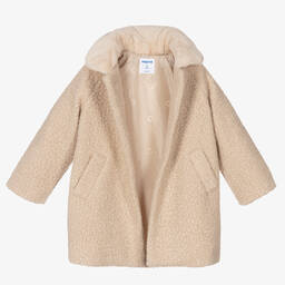 Mayoral-Girls Beige Bouclé Coat | Childrensalon Outlet