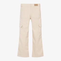 Mayoral-Girls Beige Cargo Jeans | Childrensalon Outlet