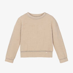 Mayoral-Girls Beige Cosy Knit Jumper | Childrensalon Outlet