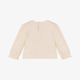 Mayoral-Girls Beige Cotton Jersey Top | Childrensalon Outlet
