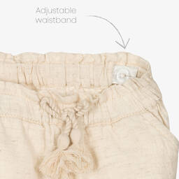 Mayoral-Girls Beige Cotton & Linen Shorts | Childrensalon Outlet