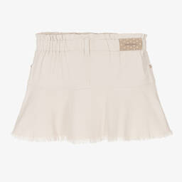 Mayoral-Girls Beige Cotton Twill Skirt | Childrensalon Outlet