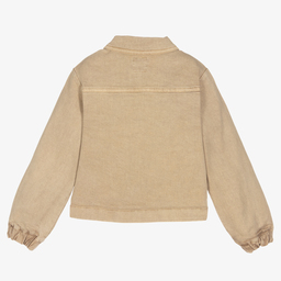 Mayoral-جاكيت قطن دنيم لون بيج للبنات | Childrensalon Outlet