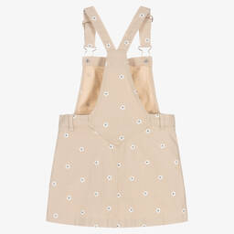 Mayoral-Girls Beige Denim Pinafore Dress | Childrensalon Outlet