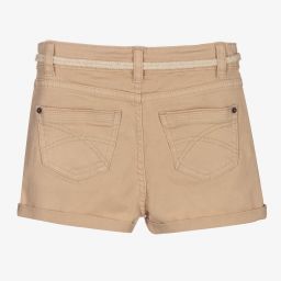 مايورال-شورت قطن دنيم لون بيج للبنات | Childrensalon Outlet