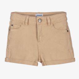مايورال-شورت قطن دنيم لون بيج للبنات | Childrensalon Outlet