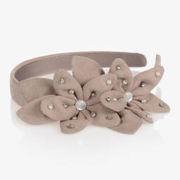 Mayoral-Бежевый ободок с цветами для девочек | Childrensalon Outlet