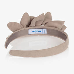 Mayoral-Бежевый ободок с цветами для девочек | Childrensalon Outlet