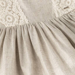 Mayoral-Girls Beige Gown with Lace & Sparkle | Childrensalon Outlet