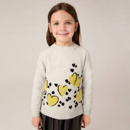 Mayoral-Girls Beige Heart Ensemble | Childrensalon Outlet
