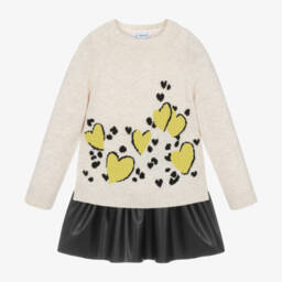 Mayoral-Girls Beige Heart Ensemble | Childrensalon Outlet