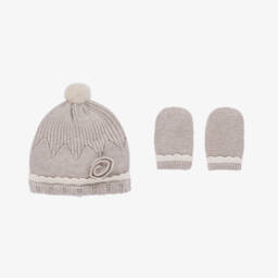 Mayoral Newborn-Girls Beige Knit Hat & Mittens | Childrensalon Outlet