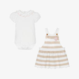 Mayoral Для новорожденных-Бежевый вязаный сарафан для девочек | Childrensalon Outlet