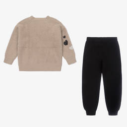 Mayoral-Girls Beige Knitted Trouser Set | Childrensalon Outlet