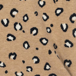 Mayoral-Girls Beige Leopard Print Knitted Dress | Childrensalon Outlet