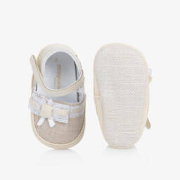 مايورال Newborn-حذاء إسبادريل بيج من الكتان للبنات | Childrensalon Outlet