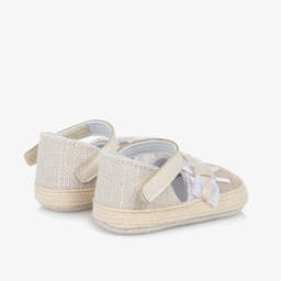 مايورال Newborn-حذاء إسبادريل بيج من الكتان للبنات | Childrensalon Outlet