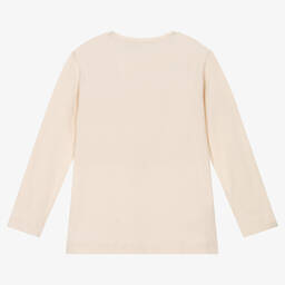 Mayoral-Бежевый топ с совой и пайетками для девочек | Childrensalon Outlet