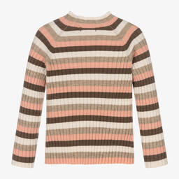 مايورال-توب بياقة عالية مزيج فيسكوز مضلع لون بيج وزهري | Childrensalon Outlet