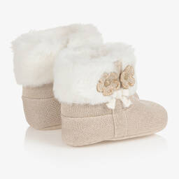 مايورال Newborn-بوت محبوك لون بيج لمرحلة قبل المشي للمولودات | Childrensalon Outlet