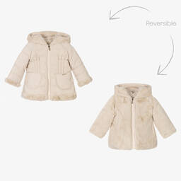 Mayoral-Бежевое двустороннее пальто для девочек | Childrensalon Outlet