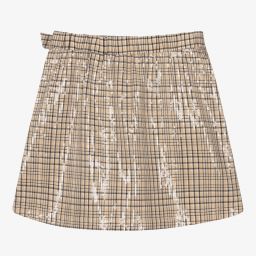 Mayoral-Бежевая юбка с пайетками для девочек | Childrensalon Outlet