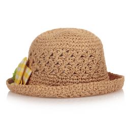 Mayoral-Girls Beige Straw Hat  | Childrensalon Outlet