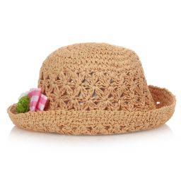 Mayoral-Girls Beige Straw Hat  | Childrensalon Outlet