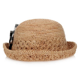 Mayoral-Girls Beige Straw Hat  | Childrensalon Outlet