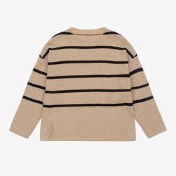 مايورال-بلوفر مزيج فيسكوز محبوك مقلّم لون بيج للبنات | Childrensalon Outlet