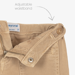 Mayoral-Girls Beige Twill Trousers | Childrensalon Outlet