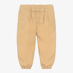 Mayoral-Бежевые брюки из саржи для девочек | Childrensalon Outlet