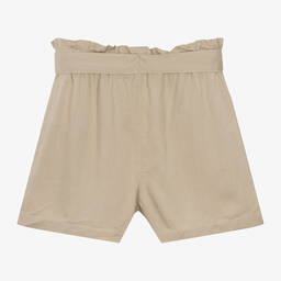 Mayoral-Girls Beige Viscose Shorts | Childrensalon Outlet