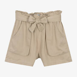 Mayoral-Girls Beige Viscose Shorts | Childrensalon Outlet