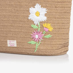 Mayoral Newborn-Girls Beige Woven Floral Tote | Childrensalon Outlet
