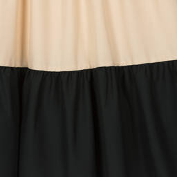 Mayoral-Girls Black & Beige Tiered Dress | Childrensalon Outlet