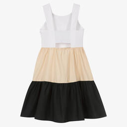Mayoral-Girls Black & Beige Tiered Dress | Childrensalon Outlet